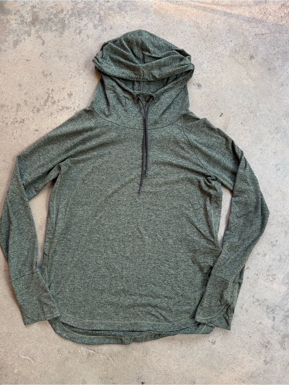 Athleta Olive Heather Lightweight Hooded Pullover Women's Medium